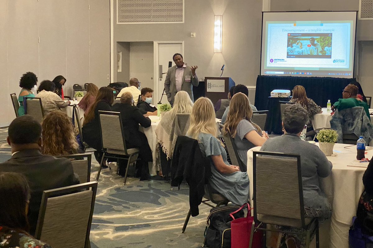 Solomon McAuley with <a href="/CentralinaWDB/">Centralina WDB</a> making an incredible presentation “Remind Me Again: Why Are We In The Positions We Are In” <a href="/NCETAORG/">NC Emp & Training</a> conference. Powerful work to help transform lives, teamwork makes the dream work. #NCWorks #NextGen