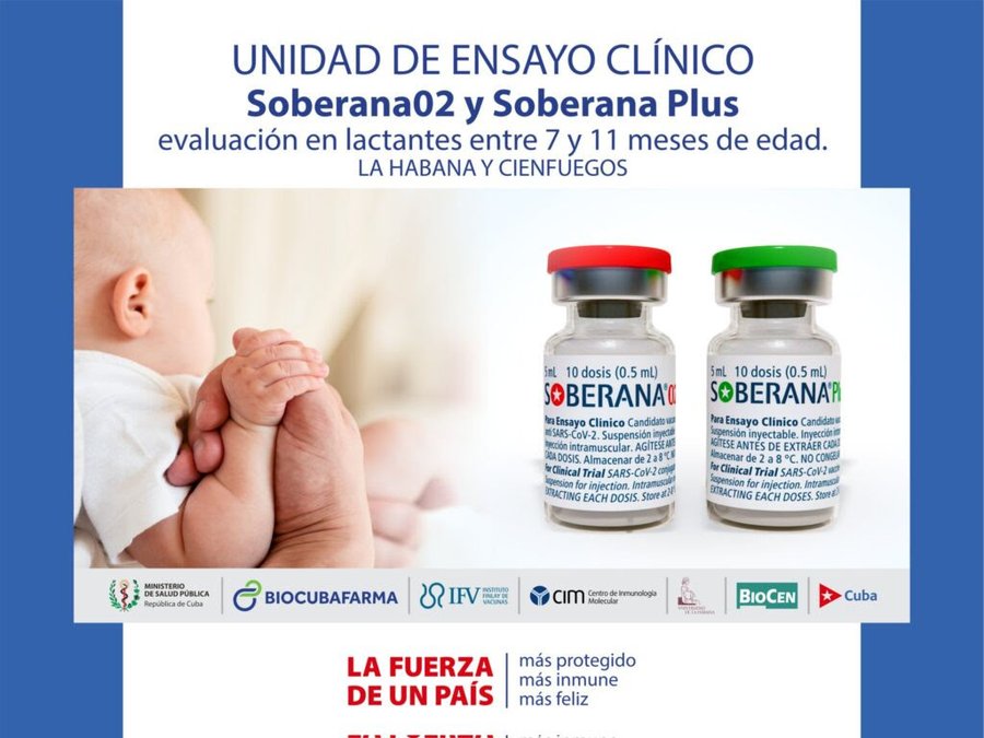 Daz1Gomez's tweet photo. More rights for our children in #Cuba: Soberana Futuro clinical trial is being prepared in Cienfuegos, which foresees the application of two doses of Soberana 02 and one booster of Plus for children between seven and eleven months of age. #CubaLive https://t.co/0EbnTtEZR0