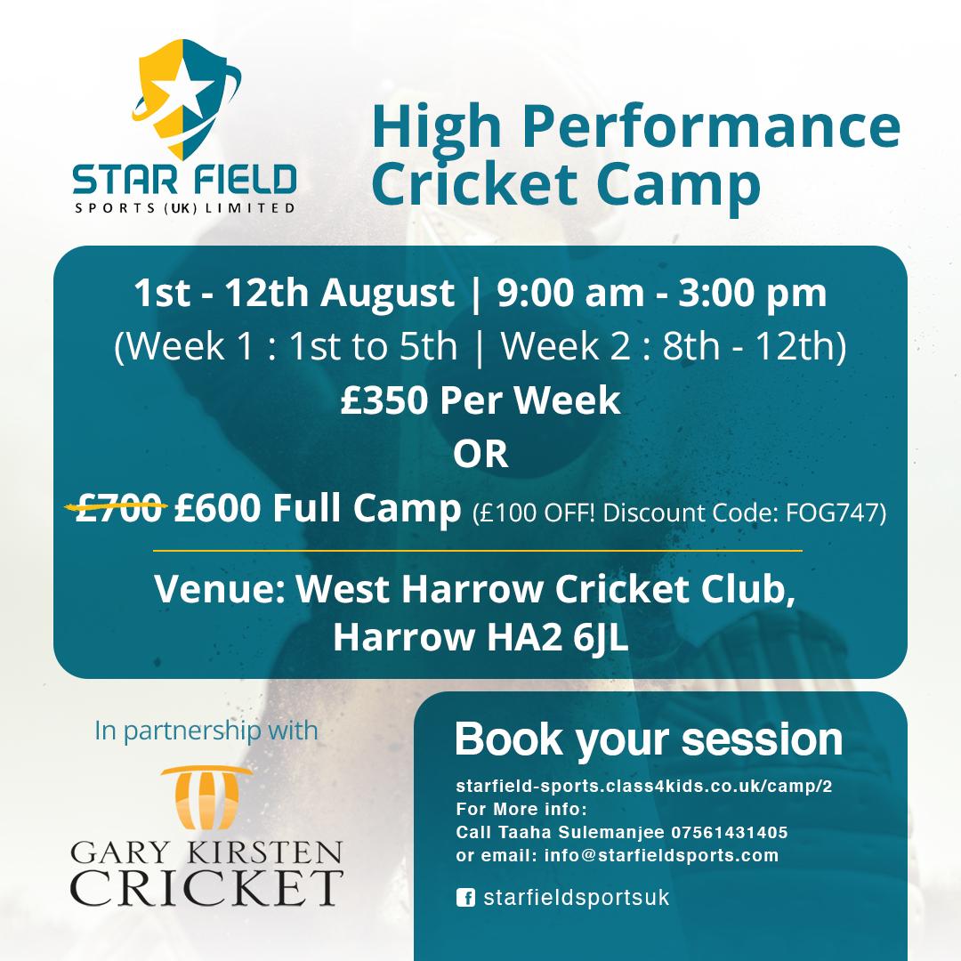 GK_CA's tweet photo. Calling all UK cricketers!🗣
Here are all the details for our high performance camp 🏏with @starfieldsports!
Register📝 today to avoid disappointment!
.
#garykirsten #starfieldsports #HighPeformance #cricket #cricketcoaching #cricketcamp https://t.co/Stxou28ChA
