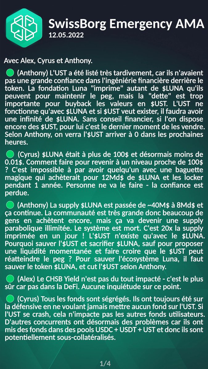 nicokonut's tweet photo. #SwissBorg Emergency AMA (🇫🇷 recap) - 12.05.2022
#WeAreSwissBorg $CHSB #CHSB #BTC #ETH #Yodl #NousSommesSwissBorg https://t.co/QsGrj8YdA4
