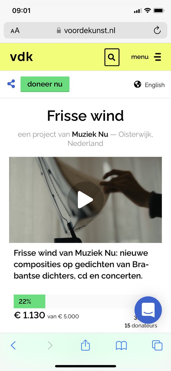 Wil jij helpen dit project te realiseren?   Stichting Muziek Nu: Frisse wind. Nieuwe composities. Brabantse dichters. voordekunst.nl/projecten/1348…
Dank!