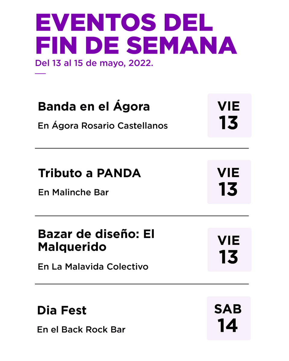 guiadehoycln's tweet photo. #QueSeArma el fin de semana😏
¿A dónde vas a jalar con tus compas?🤠 Aquí te dejamos unas ideas👌🏼
🎟Compra tus boletos en: https://t.co/lrNWikuYzb https://t.co/68hxk9ULPn