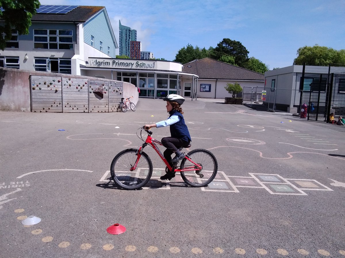 Pilgrim_School's tweet photo. Year 3 and 5 have loved bikeability this week! The training equips children with vital life skills. Pupils not only learn to cycle, they gain independence, social skills and a sense of wellbeing. @BikeabilityUK @ReachSouth1 🚴‍♂️🚴 https://t.co/rMqLuwyqQe
