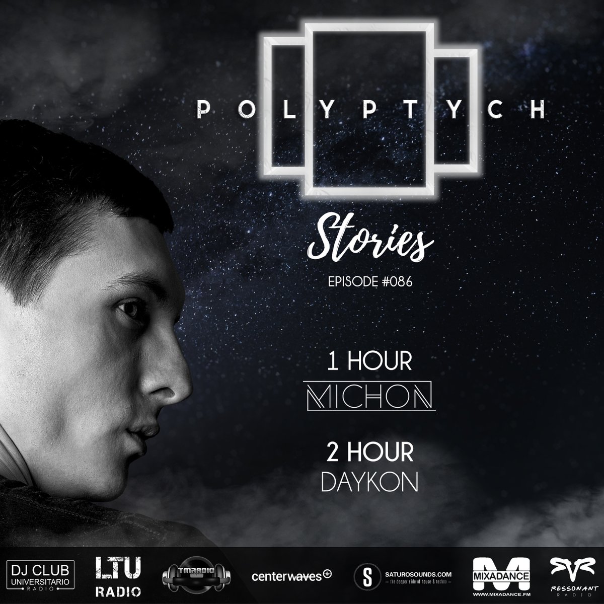 #PolyptychStories
Episode #086 [01 / 05 / 2022] - #Michon / #daykon

Listen at your preferred platform:
podlink.to/PLTSTORIES

Every Week on AIR with
<a href="/LTU_Radio/">LikeThatUnderground</a>, <a href="/SaturoSounds/">Saturo Sounds</a>, <a href="/RessonantR/">Ressonant Radio</a>, <a href="/CenterWaves/">Centerwaves.com</a>, <a href="/mixadance/">Mixadance</a> FM, <a href="/_TMRadio/">TM Radio</a> and <a href="/DjClub_UJAT/">Dj Club Universitario</a>.

Enjoy. podlink.to/PLTSTORIES