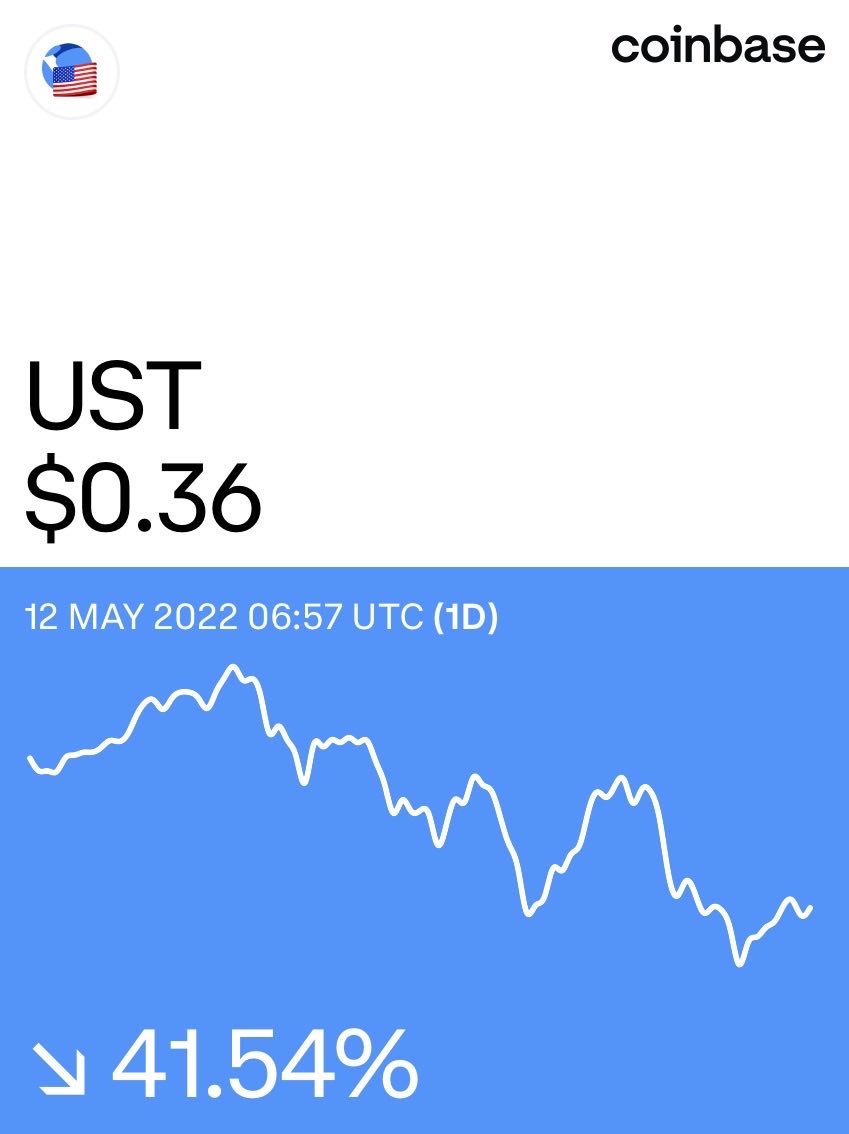 CHILL009's tweet photo. TerraUSD on @Coinbase: https://t.co/Q9zoGxZ9q2 https://t.co/2w74HCEqk0