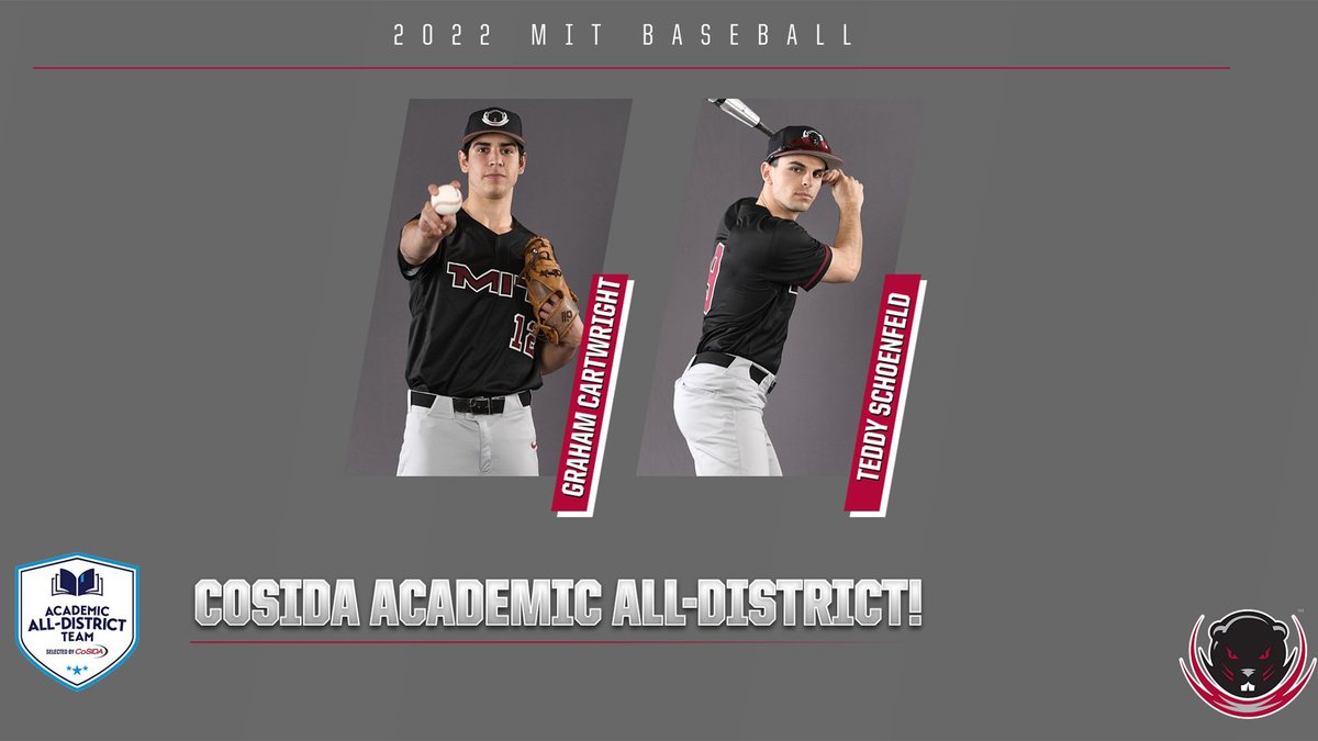 MITAthletics's tweet image. Great work by Graham Cartwright and Teddy Schoenfeld from @MIT_Baseball as the pair was named to the @CoSIDAnews Academic All-District Team! bit.ly/3McQIg7 #RollTech #WinStudyRepeat @MITstudents