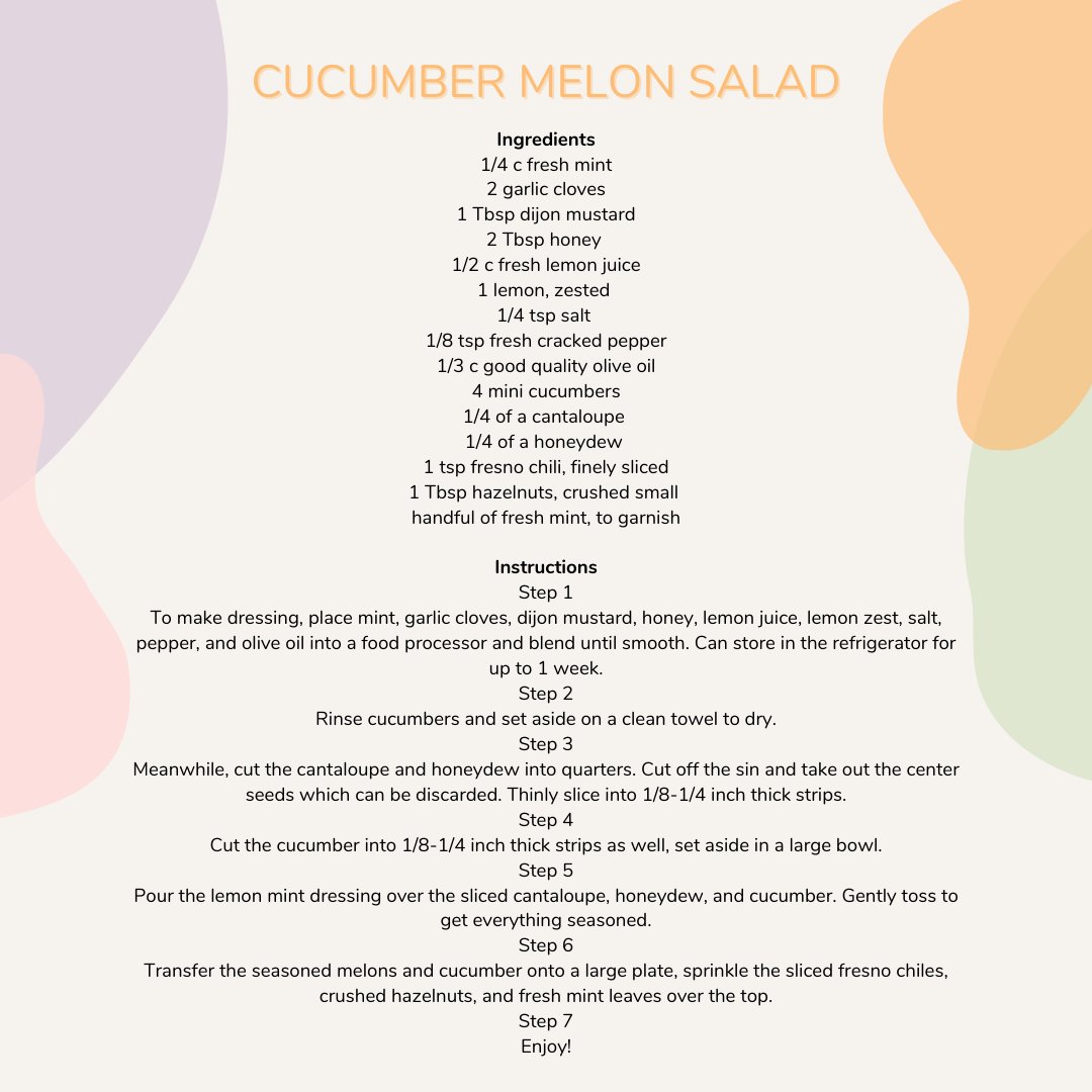 We can’t wait to make this light and bright Cucumber &amp; Melon Salad with Lemon-Mint Dressing! Swipe to see the recipe from our friend, @peasthankyou! 🥒🍈