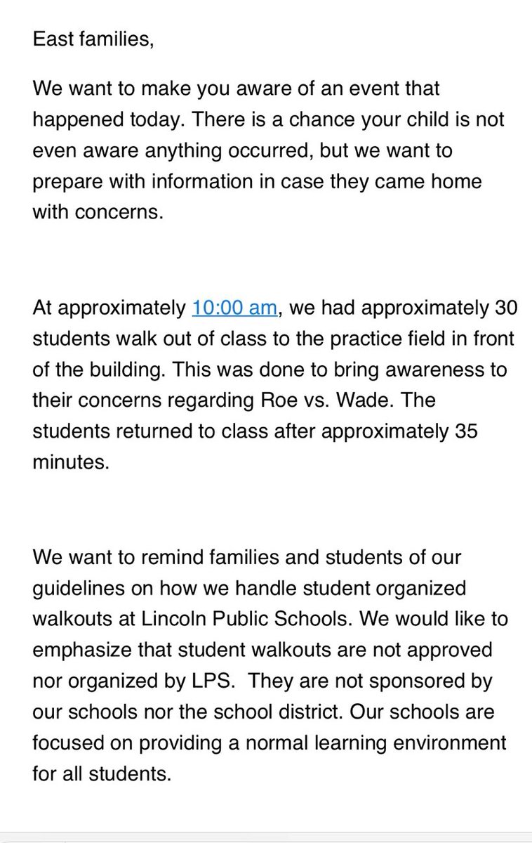 HammackLJS's tweet photo. Lincoln East students staged a pro-choice walkout this morning. https://t.co/xmXkLzkWuR