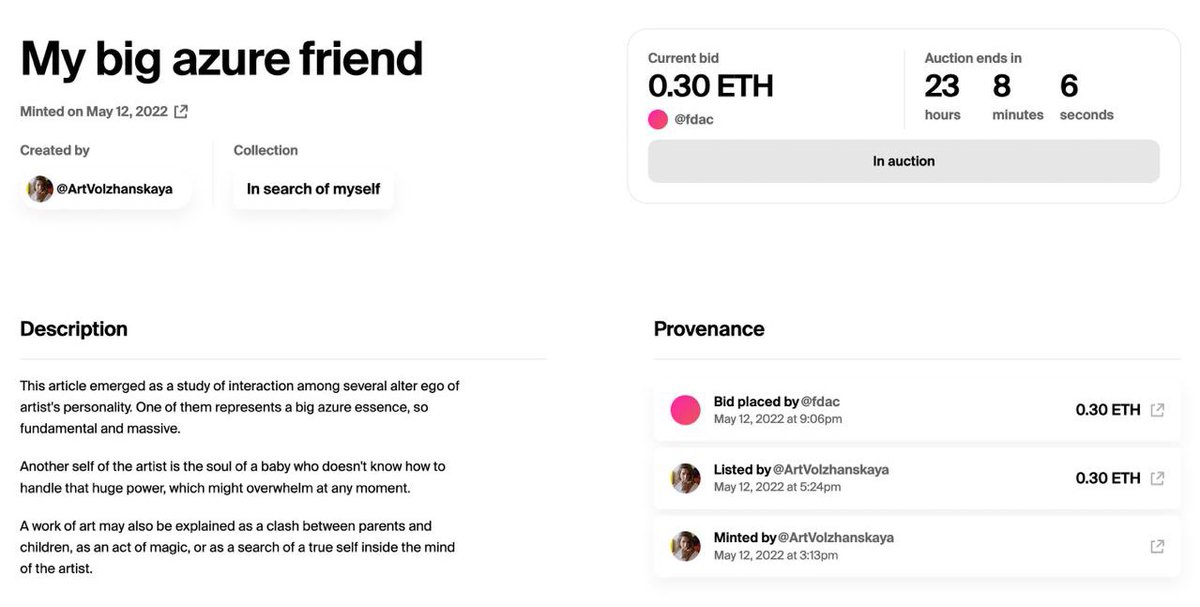 OMG 🚀Thank u for supporting 

First bid in my auction 

foundation.app/@ArtVolzhanska… 

#solana #Etherum #Foundation