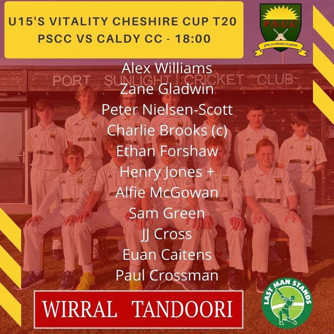 Our might u15’s get their @vitality_uk Cheshire Cup T20 campaign off tomorrow night against @caldycc . Get down and support the lads from 6pm