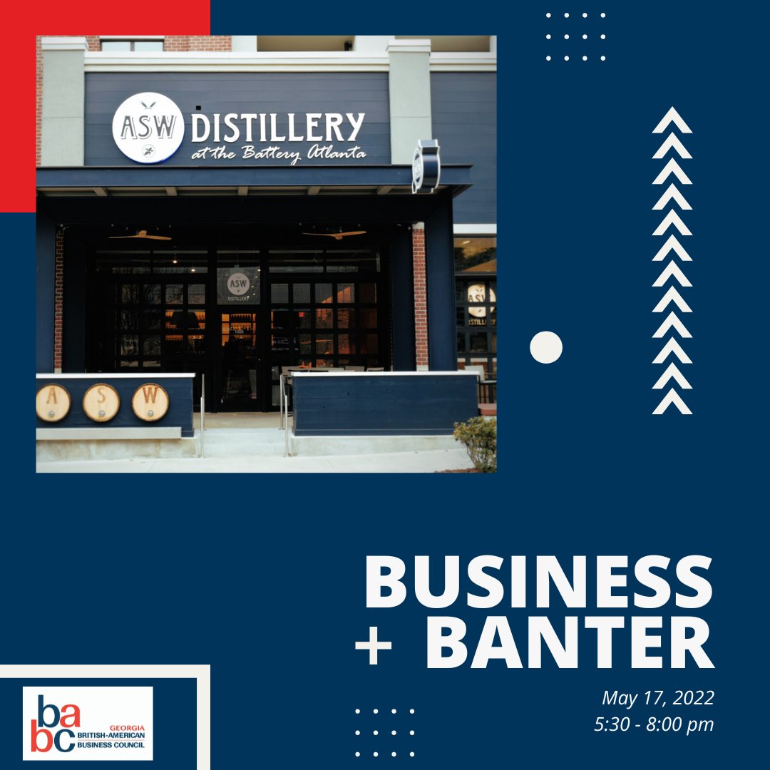 Don't forget to register for our #BusinessAndBanter event next week! You'll be blown away by the incredible @ASWDistillery at @TheBattery. Don't forget a stack of business cards to share with all of your new #connections! Register here: babcga.org/event-4822816