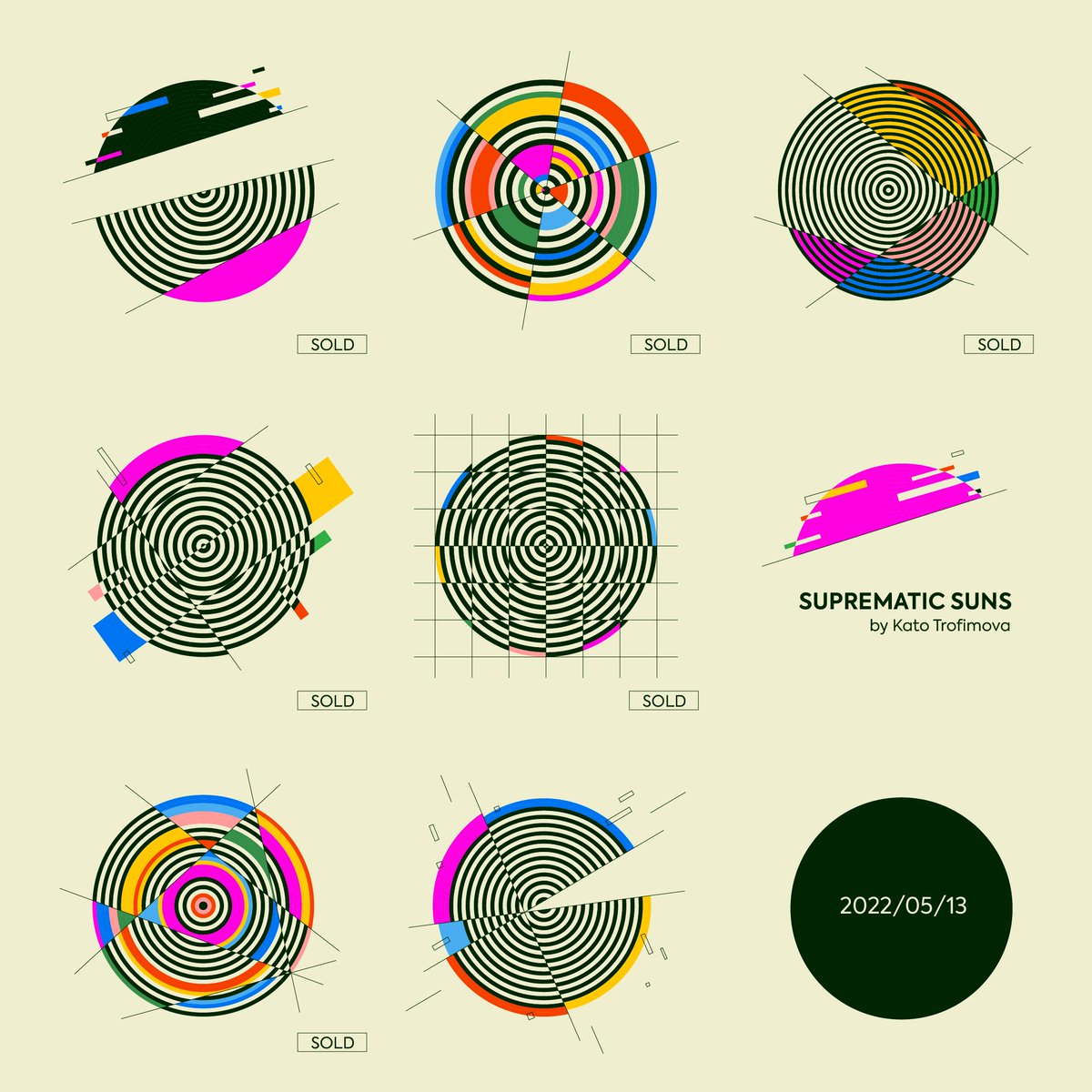 TrofimovaKato's tweet photo. New update on my genesis @exchgART series. 'Suprematic Sun #007' is available, other suprematic suns are in collections already. Link in bio. https://t.co/5ZoUuLgIdX