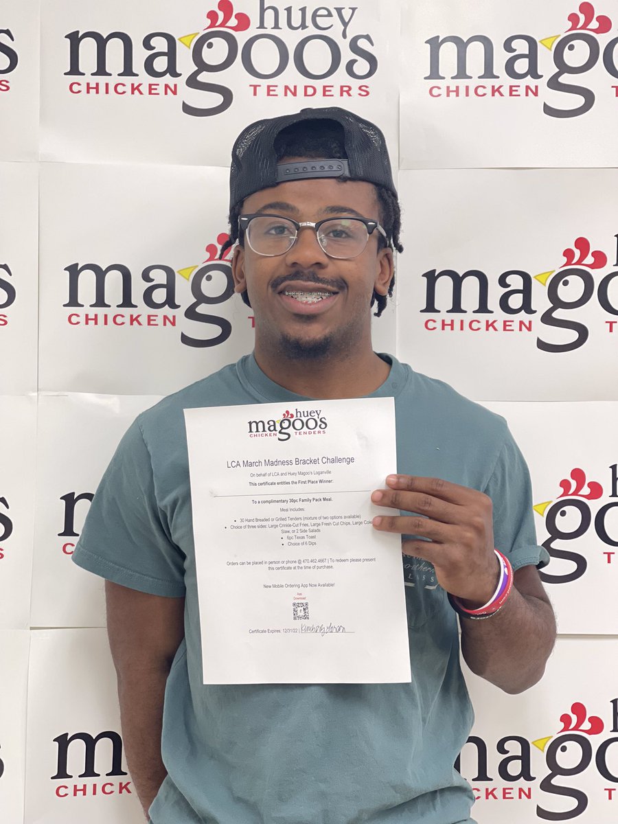 LCALionsSports's tweet photo. Congrats to @LCA_Lions  Senior @Flrgeneralcaleb on his First place🥇finish in our #LCAMarchMadness #BracketChallenge This quality 🐓 prize is hatched by @HueyMagoosATL #Loganville #GA #NCAA #MarchMadness #Champ #Classof2022 🎓 https://t.co/C5kgwEeB26