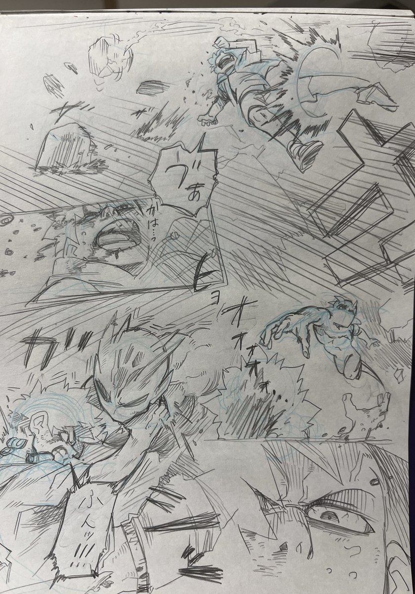 視線誘導練習用戦闘シーンラフ2 