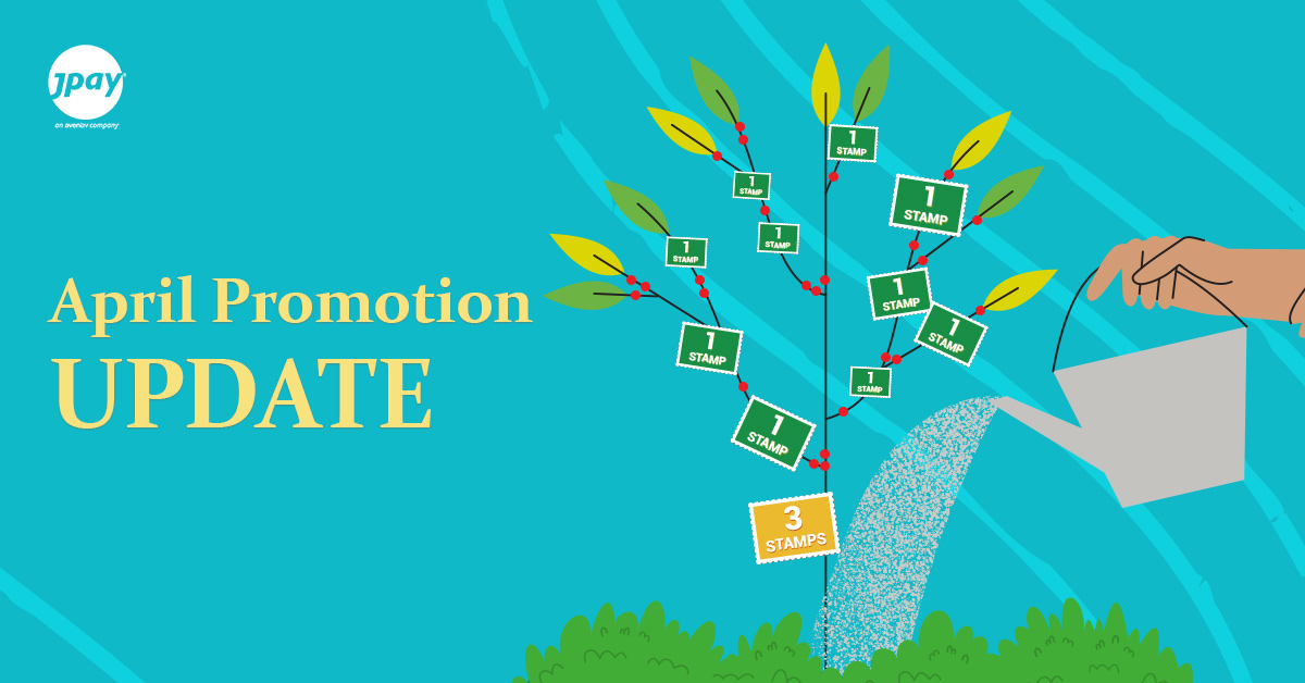 JPay on Twitter "Stamps credit for the April promo will be applied to