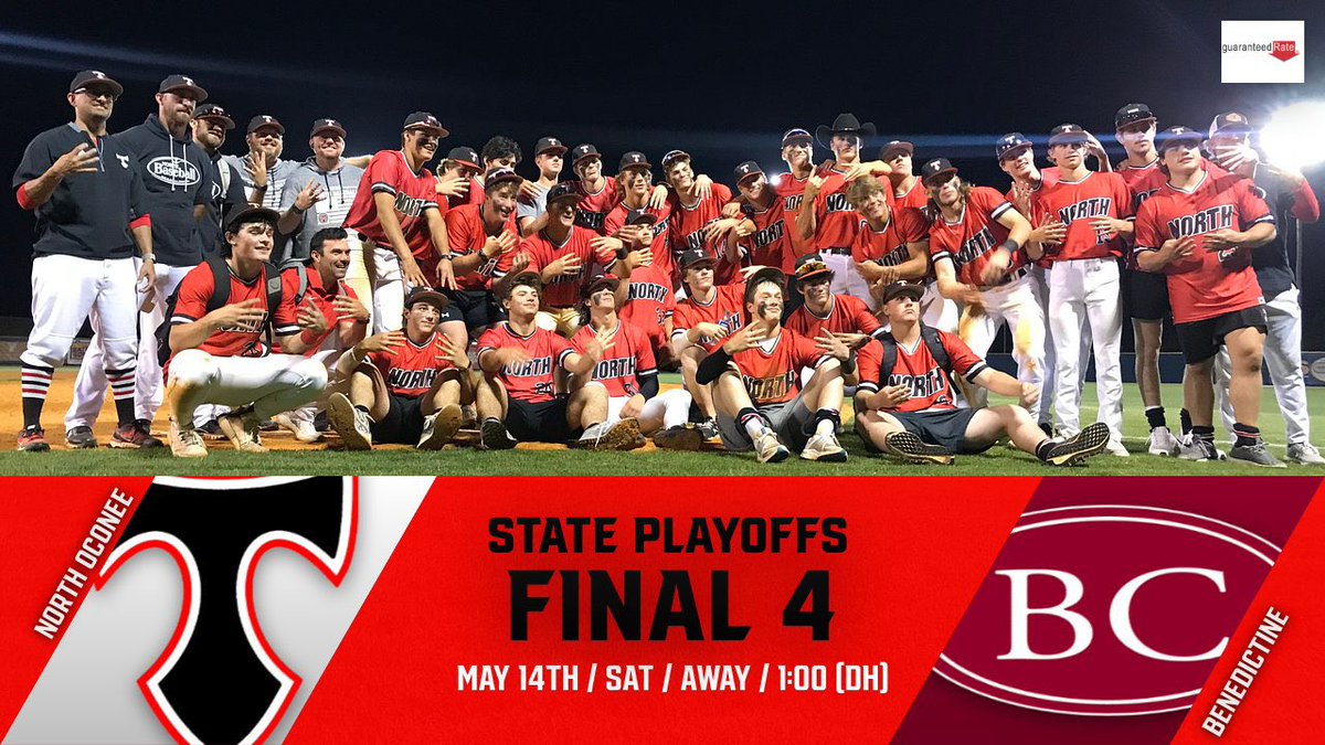 NOHS_Baseball's tweet photo. 🚨🚨 STATE 🏆 PLAYOFFS 🚨🚨
FINAL FOUR
Varsity hits the road again for their FINAL 4️⃣ matchup vs Benedictine in the GHSA State Playoffs
🆚 Benedictine Military School
🏟 Savannah, GA
📆 May 14th / Saturday
⏰ 1:00PM & 4:00PM
🎟 GoFan
#FightFor39 https://t.co/66kboIhotY