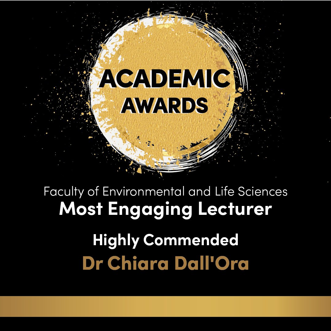 Union_Soton's tweet photo. Congratulations to Dr Declan A Doyle (Winner) and Dr Chiara Dall'Ora (Highly Commended) for receiving the award of Most Engaging Lecturer for the Faculty of Environmental and Life Sciences! https://t.co/xQS2UVAwRH