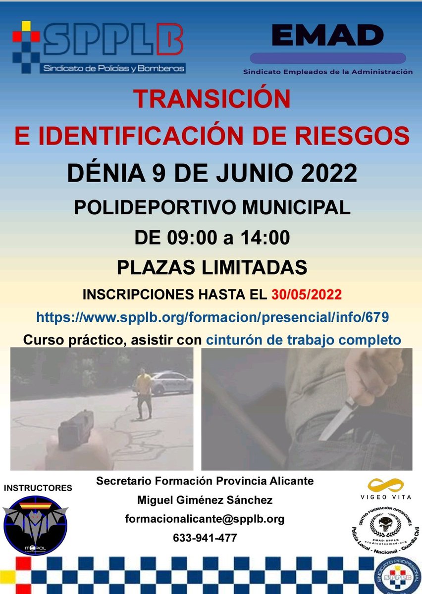 Nuevos cursos con <a href="/emadinfodenia/">EMAD información fiable en tiempos fake</a> en la zona de Alicante. Sigue los pasos para inscribirse.
#itepolcursopatrulleros #itepolepviv #itepolformacion #itepol