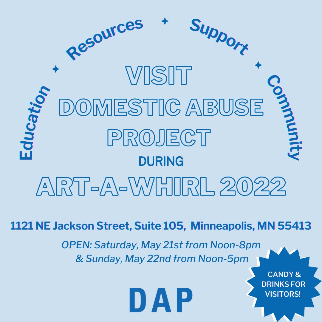 mn_dap's tweet image. Visit us on May 21st or May 22nd!
If you are interested in an opportunity to learn more about domestic violence, in need of services, or want to write a quick message of support to families struggling with domestic violence, please stop by!
#artawhirl #education #community