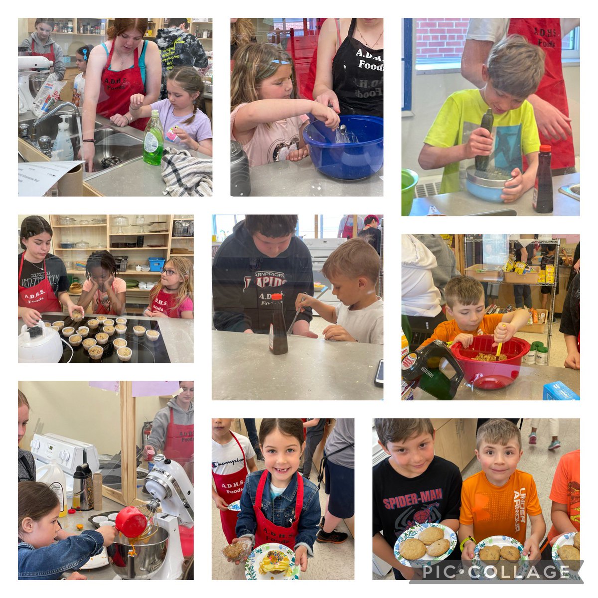 natspratt's tweet photo. Hidden veggies in desserts were a success! 🥒🥕 squash, carrots and zucchini were some of the favs. Thank you @ArnpriorDHS Grade 10 foods and @ArcherTeskey for making this happen. These grade 2 @walzad  wildcats had a blast trying vegetables that make them 🤮, and loved them. https://t.co/g0KGWEpFq4