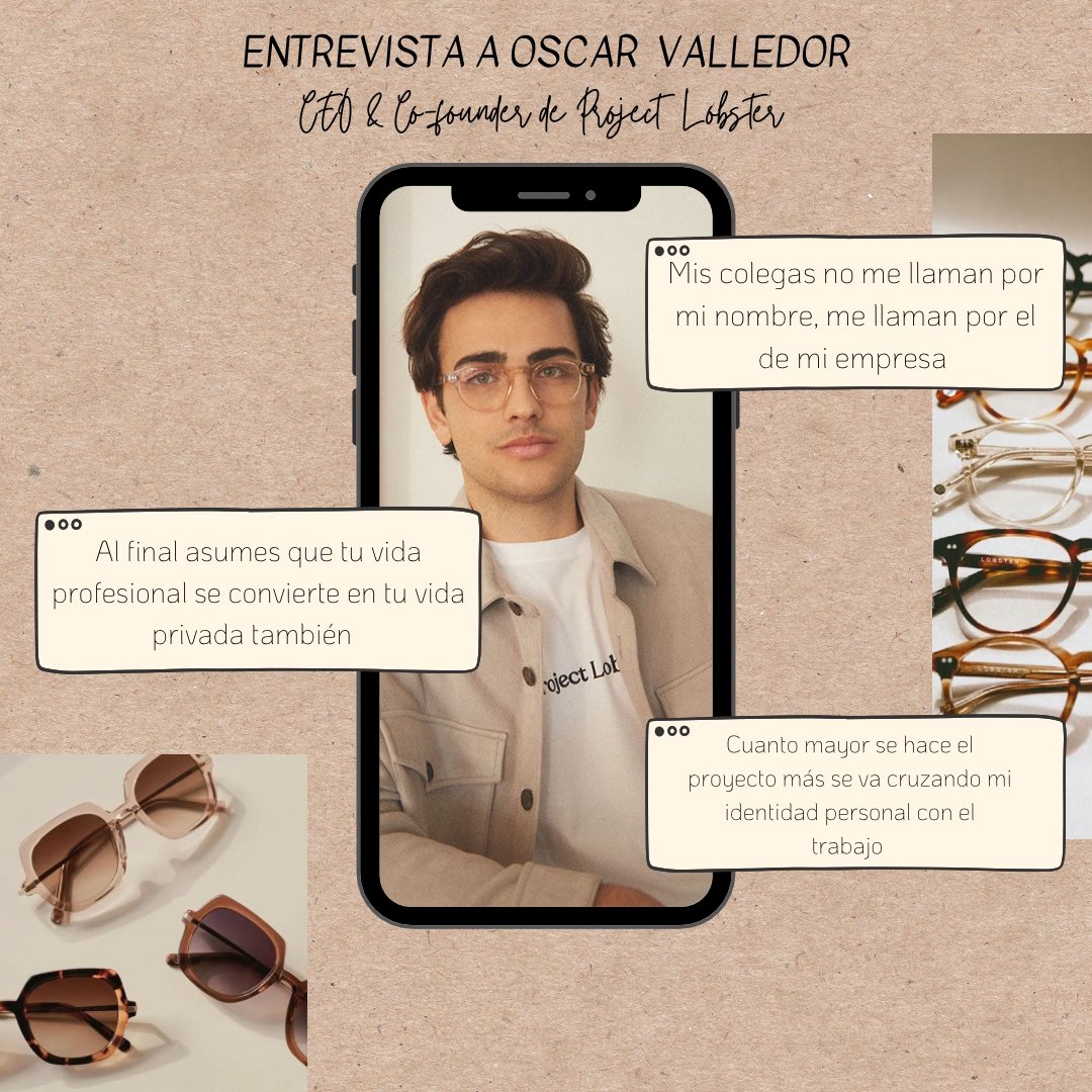 amparoescuderoo's tweet photo. Hoy he tenido la oportunidad de entrevistar al fundador de la marca de gafas #ProjectLobster https://t.co/mpaV4s65aS