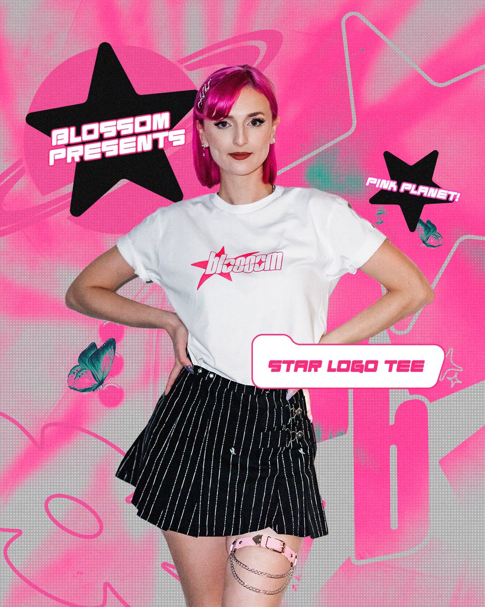 blossomdj_'s tweet photo. blossom merch NOW LIVE 😌💫 so happy to share my newest star logo drop, just in time for festival season. Get yours today https://t.co/JPRgCjuJtg 💚💖 https://t.co/5tK0yU470A