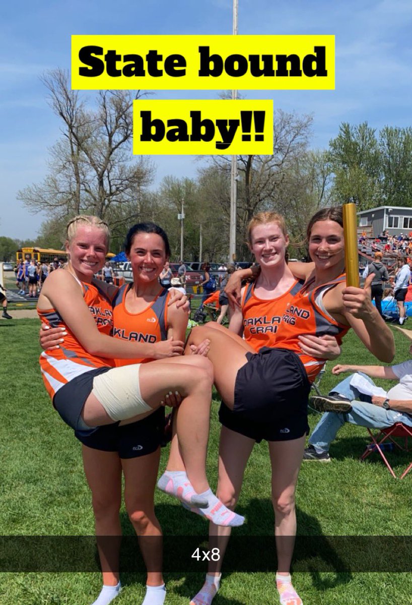 DannikaNelson's tweet photo. The ladies answer, dominating the 4x8!! Adi R, Maycie J, Ellen M, and Chaney N!👊🏻#burkebound @chaneynelson0 @O_CKnights https://t.co/487gmB31hi