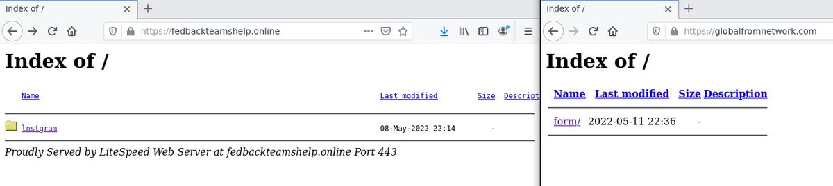 #phish sites and #opendir located purporting to be <a href="/instagram/">Instagram</a> Blue Badge request forms at fedbackteamshelp[.]online and globalfromnetwork[.]com.