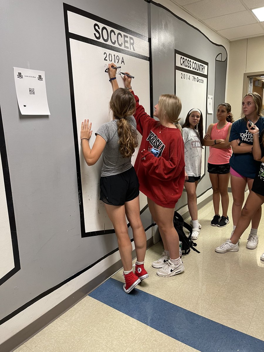 Coach_Polites's tweet photo. Our District Champions PAINTING THE WALL! #WallofChampions #HBMS @HBMSAthletics https://t.co/7rNdoWMExe