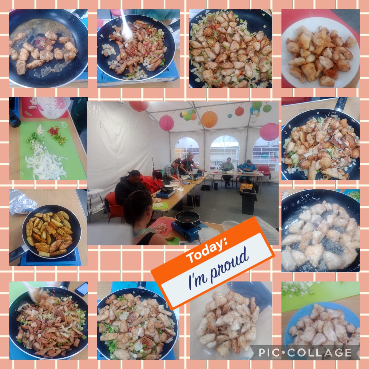 TrustConnect's tweet photo. Family club in connect centre in Wellhouse we cooked salt 'n' pepper chicken &amp; potatoe wedges garnish with herbs.  Thanks to chef Agnes who win golden spoon award for picking this week recipe. Well done everyone. @TrustConnect #wellbeingawarenessweek https://t.co/SmuwKiY2rf