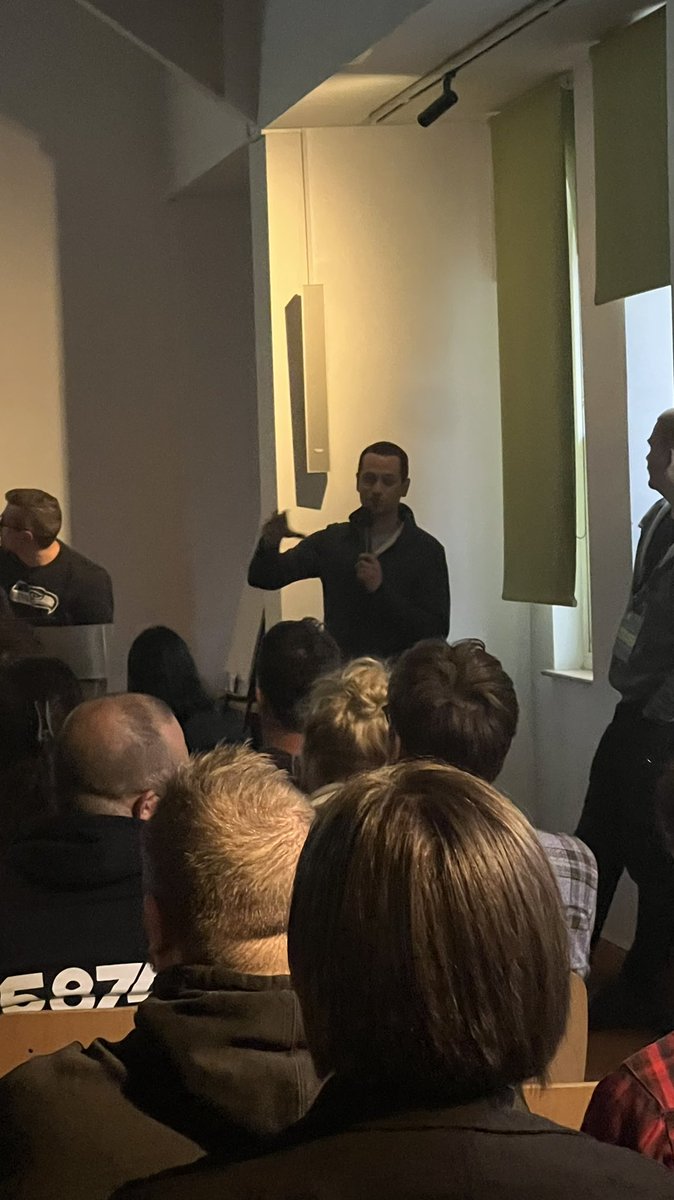 Chris from school of code thinks he can get away with not being pictured hiding in the corner.  He was wrong <a href="/brumjs/">Brum.js</a>