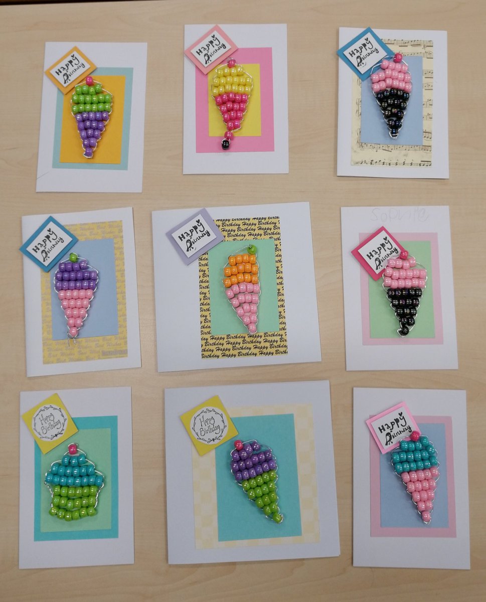 KilpatrickThe's tweet photo. The Kilpatrick Shop teams have been making yummy birthday cards. Only £1 from our Friday trolley shop 🎉 https://t.co/sLT1eXIsHC