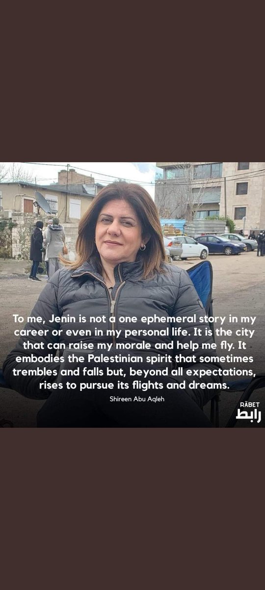 ashutosh_ir's tweet photo. O Jenin ..O Shireen 
"Had you been a prophet,
We would have believed you, 
But you're a struggler,
A school of struggle.
So,with you we fight
We swear to fight"-Mohd.Al Walidi
#Shereen_Abu_Aqleh 
#AlJazeera
#FreePalestine 
#ApartheidIsrael https://t.co/IDpJds4nE6