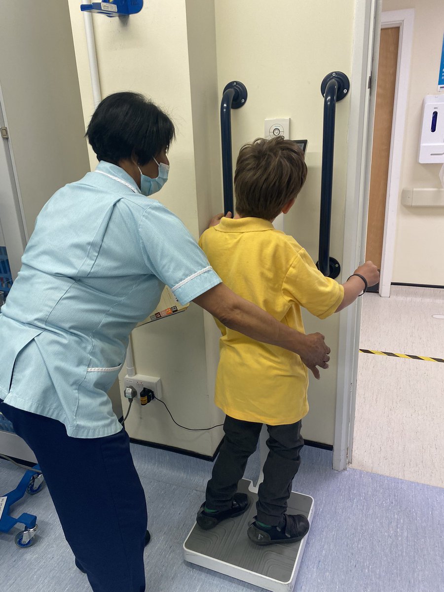 SebbysAdventure's tweet image. Sebby had his yearly check up with his paediatrician today.  First time he stood on the scales on his own (with the promise from a lovely nurse that she was behind him!!) rather than me holding him and taking my weight away. This is yet another first for him.
