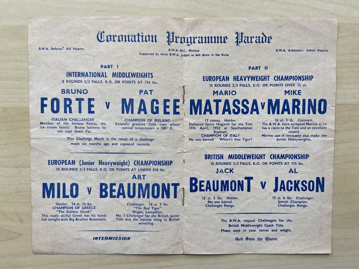 ostpies's tweet photo. British wrestling shows from May 12; 1953 (RAH) &amp; 1981 (TV):  @RoyalAlbertHall @mattfarmer93 @RealErnestARS @WrestlingCardz @SheriffLonestar @SirLARIATO @allan_cheapshot @OldWrestlingPic @WrestlingIsKing @AJFwrestling @NHarnser @Ms_Joanne_F @johnlister https://t.co/98pdfG1gOj