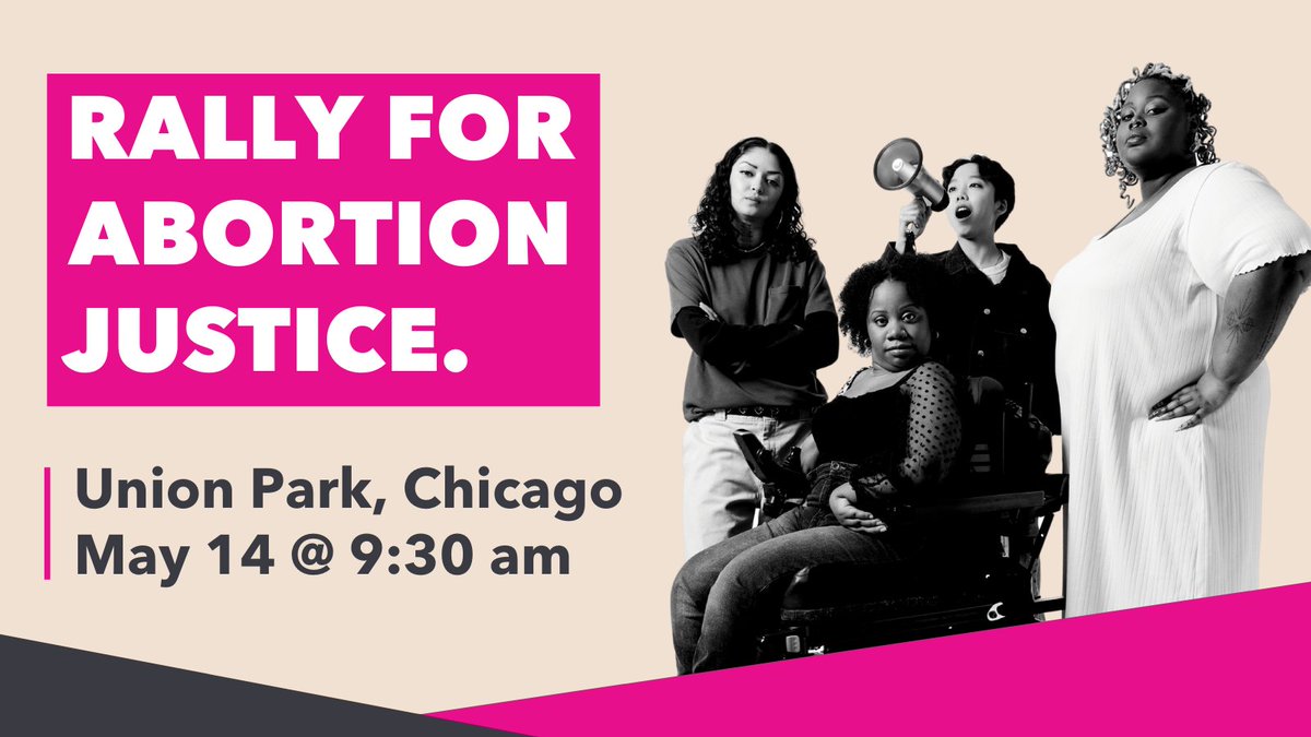 ChicagoWTA's tweet photo. Chicago Women Take Action is a co-sponsor of this Rally for Abortion Justice. Please join us! We’ll be in Union Park at Randolph and Ashland until 10 a.m. with a pink balloon and our banner.
Union Park
1501 W Randolph St. Chicago
#DefendAbortionAccessIL #RallyforAbortionAccess https://t.co/a3GhGwwELY
