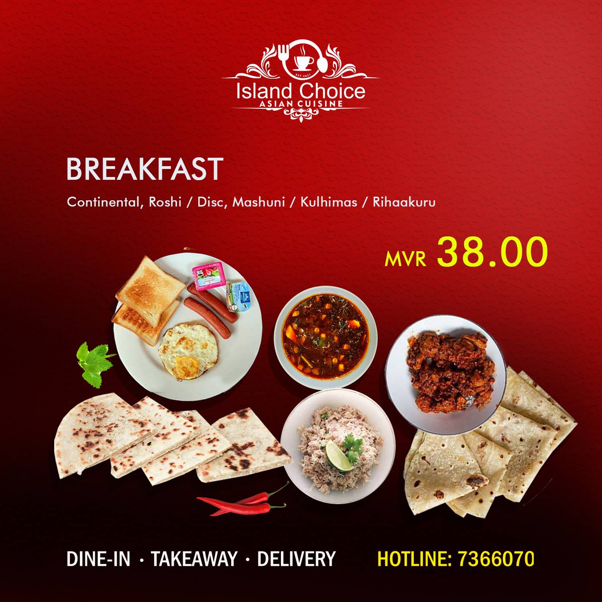 IslandChoicemv's tweet photo. 🟢 INTRODUCING ...!!  
🟢 Maldivian Breakfast
Have you booked your table for BREAKFAST ..!!?
or
Order now 👇
👍 Special Discount for 7 Days ...!!
🕹 ISLAND CHOICE (Near ENZI SHOP HENVEYRU)
📱 7366070
🛵 FREE DELIVARY
Meta for Business https://t.co/qgs8PnoU42