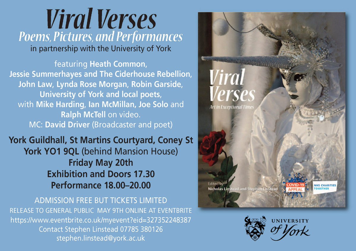 Free public event - presenting £3500 raised from sales of our collectively produced poetry and art book to NHS Charities Together. Do join us!