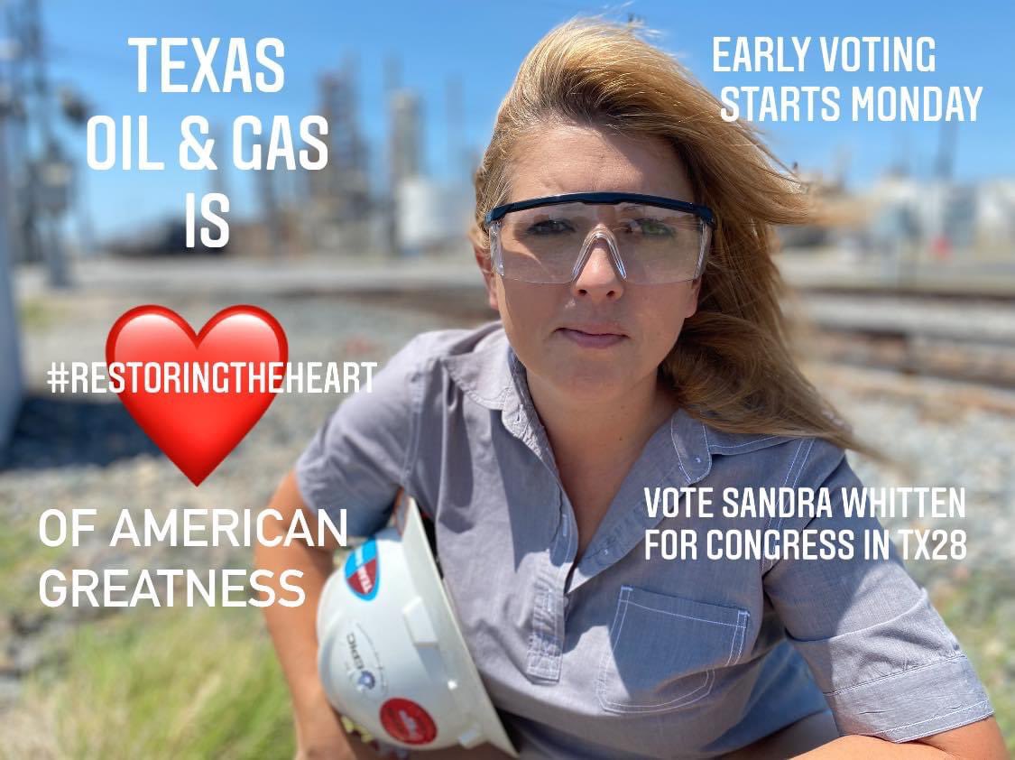 texas_sandra's tweet photo. The Oil & Gas Workers Association has put it all on the pipeline for me because they know I am the only one who can take on the #GreenNewDeal that is hurting our #Texas.
#RestoringTheHeart #OilAndGasIndustry #TexasEnergy #OilPatch #OilPatchLife #EagleFord #TexasCD28 #CD28 #TX28 https://t.co/blNFpd7ffK