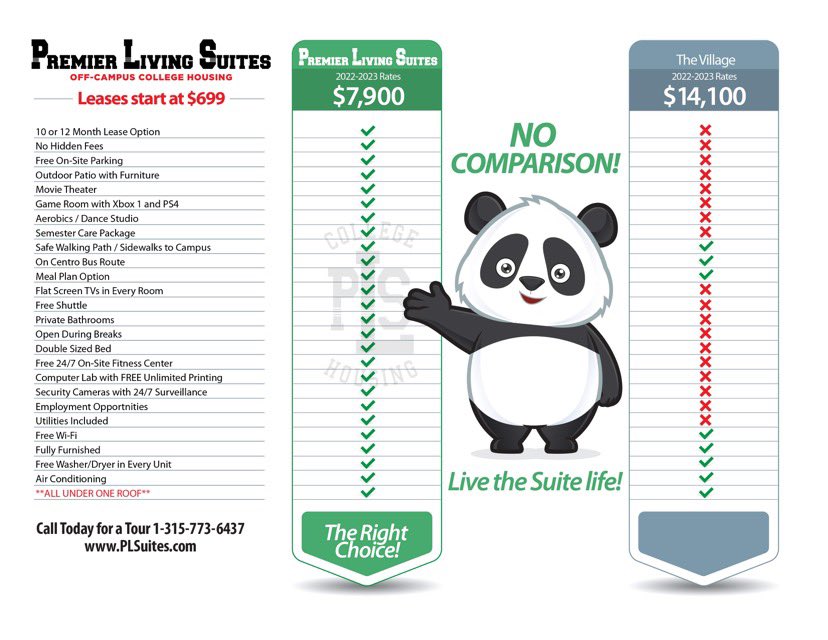 PLSOswego's tweet image. Don’t delay, take a tour of PLS today! 💚

📍 247 W Utica Street Oswego, NY
☎️ (315) 773-6473
✉️ Email: JamieL@plsuites.com

#PLSOswego #OswegoNY #SUNYOswego #OswegoState #LiveTheSuiteLife