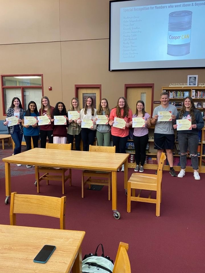 CooperCanRCHS's tweet photo. Last meeting of the year, honoring our seniors with their club graduation cord and recognizing outstanding members for service. We are so lucky to have such devoted and generous students who share a passion for helping our community. We can’t wait for next year to begin!♥️💛 https://t.co/81OYp15c7u