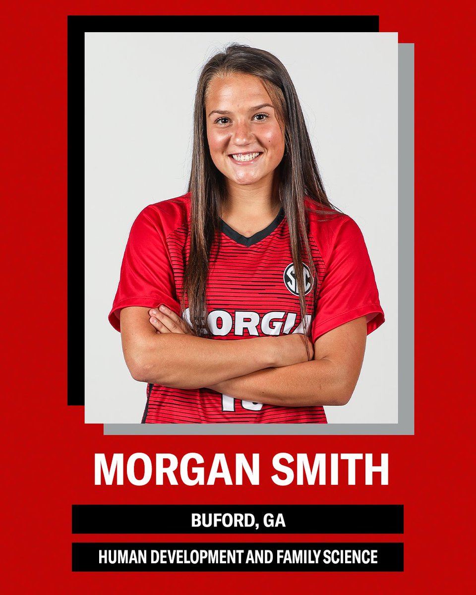UGASoccer's tweet photo. 🐾 Morgan Smith
📍 Buford, Ga.
🎓 Human Development and Family Science
🏦 @FACSUGA 

#UGAgrad | #GoDawgs https://t.co/S1ijogcHzi
