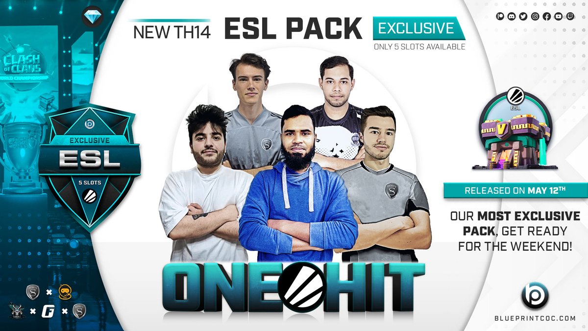 💎┋Our Most Exclusive Pack is here!

🛠️┋5 TH14 ESL Top quality bases ready for every eSports challenge by:
<a href="/Bob_FW4B/">Bob</a> 
<a href="/Moktar145/">Moktar</a> 
@CJ_Clash101 
<a href="/TryHardvw/">TryHard</a> 
<a href="/Ruposh_Rahman/">Ruposh</a> 

⏰┋Remember, it's only 5 SLOTS!

Get it before it's too late! ⬇️
blueprintcoc.com/ESL-Exclusive