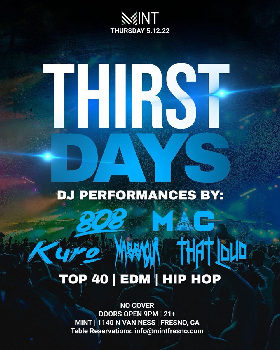 mint_fresno's tweet photo. Fresno! The weekend starts tonight! 

$1 Domestic Beers | No Cover | 21+ https://t.co/VNQeCJuUFA