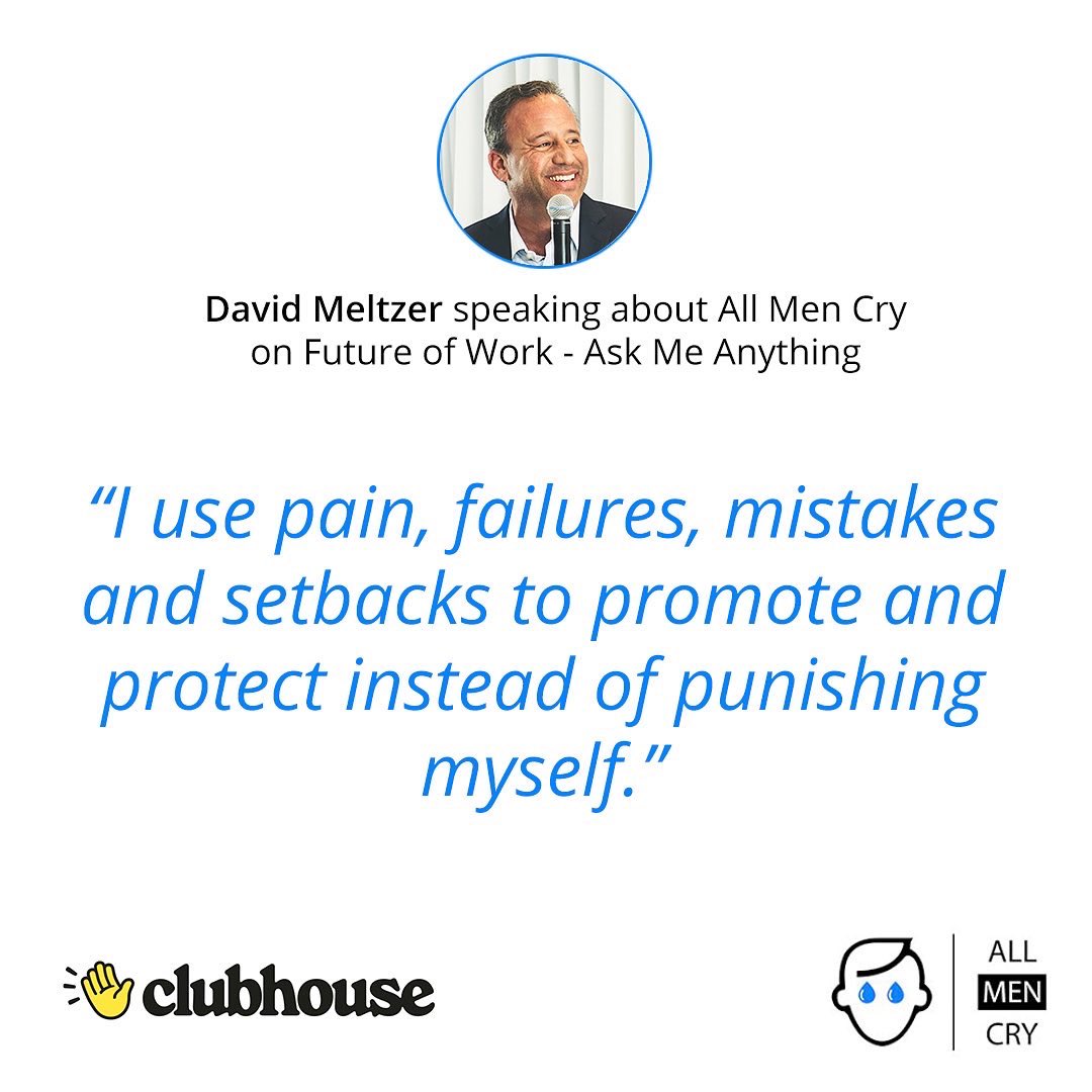 AllMenCry's tweet photo. Here’s what three-time international best-selling author and Top 100 Business Coach, @davidmeltzer said about All Men Cry on Future of Work - Ask Me Anything (Clubhouse: Social Audio App) https://t.co/NlNU6N5D3A