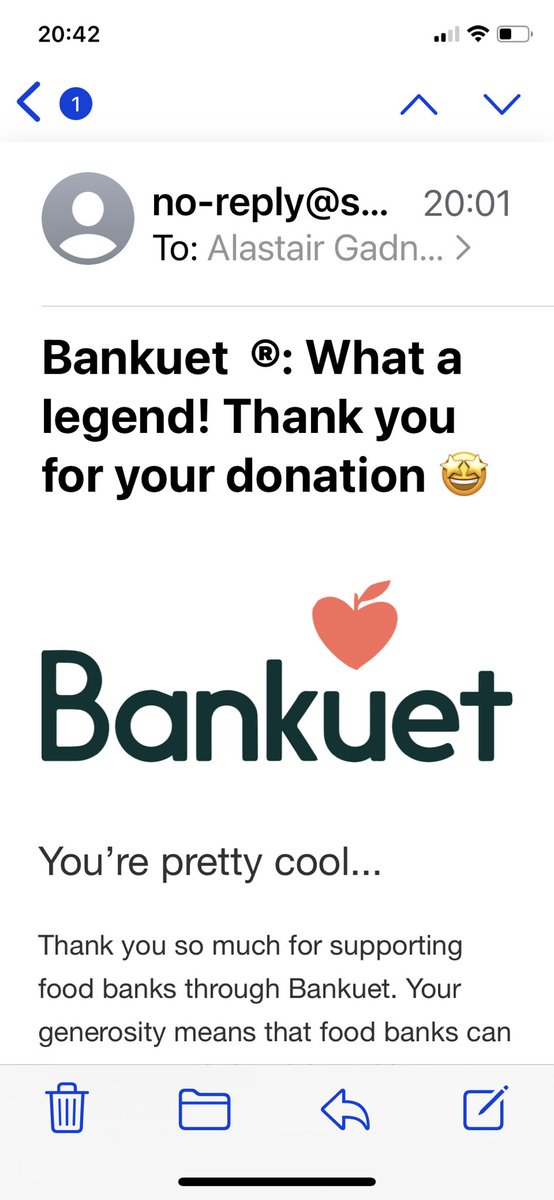 algadney's tweet photo. I lived in hope until it was confirmed. Total Legend. Help end #foodpoverty with ⁦@bankuetuk⁩ for ⁦@foodbankcambs⁩ https://t.co/Sywl7HnYcA