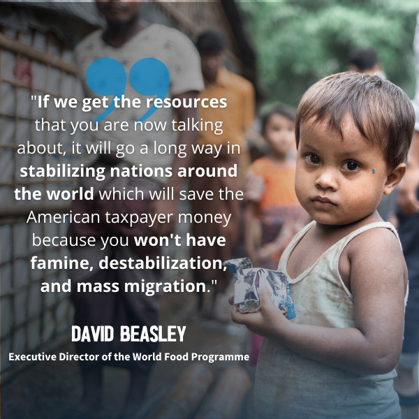 WFPUSA's tweet photo. As we wait to hear if the Senate will #VoteForFood, we reflect on @WFPChief's testimony before the @SenateApprops yesterday afternoon.
With a devastating global hunger crisis at the world's doorstep, support from the U.S. is critical. https://t.co/ejvMx40v7u
