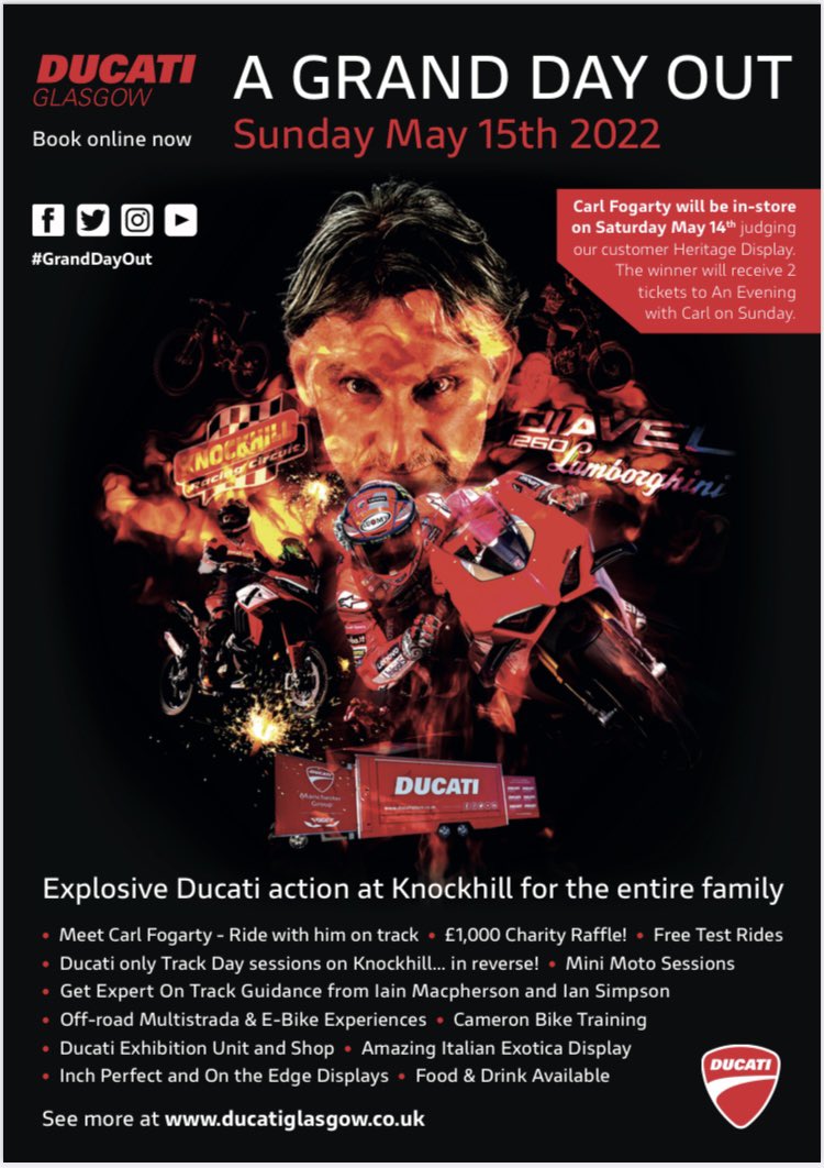SMitchellRacing's tweet photo. A Grand Day Out with @DucatiGlasgow at Knockhill this Sunday!I’ll be there with Lambo Edinburgh and our GT3 car on display alongside the stunning range of road cars.I’ll also be on track for some demo laps. If you’d like to come it’s just £2.50 entry for charity.See you there 😃 https://t.co/cnEKYHcthr