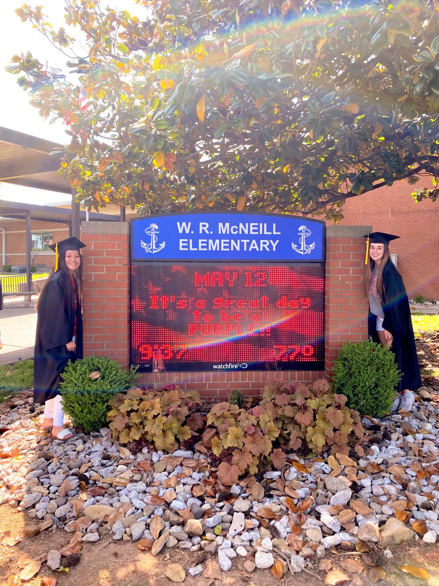 <a href="/emmahuskey12/">Emma Huskey</a> and <a href="/payton_briley/">payton.briley</a>  doing the <a href="/BGHSPurplesNews/">The Purple Spirit</a> Grad walk <a href="/McNeillAdmirals/">W R. McNeill Elementary</a> today!