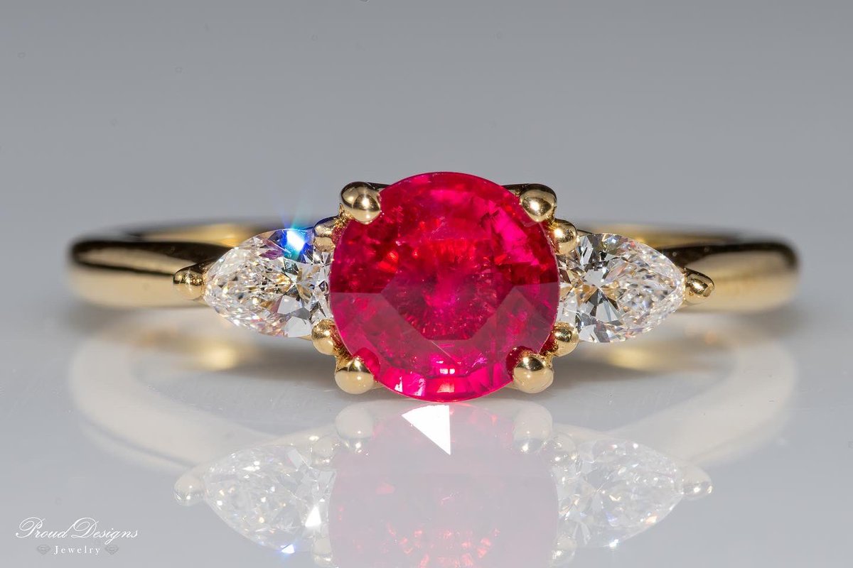 ProudDesigns_'s tweet photo. Just finished this 18k ruby and diamond engagement ring. This natural ruby was one of the nicest I’ve had the pleasure to work with. #ruby #engagementring #prouddesignsjewelry https://t.co/91swkcNq0T